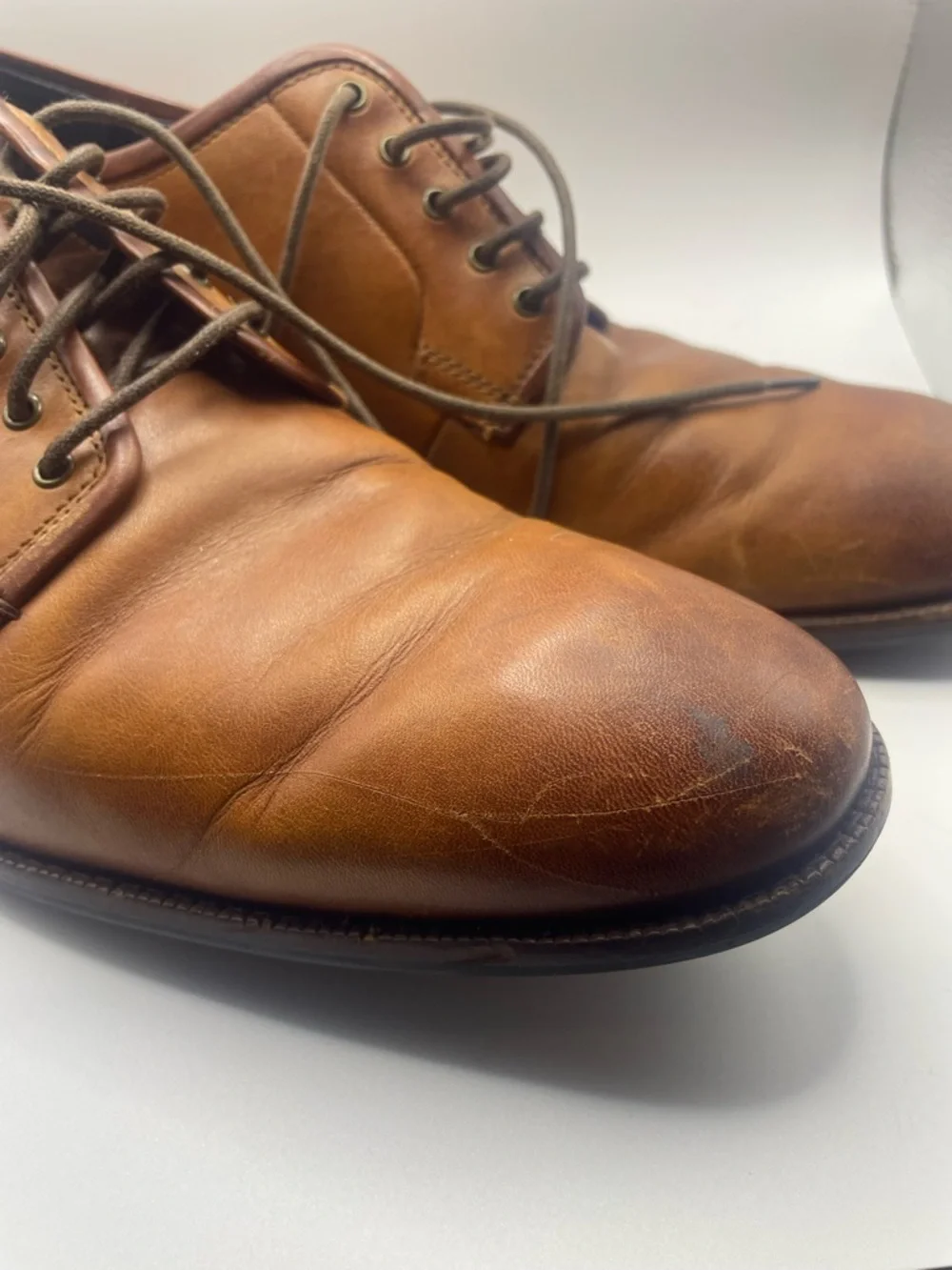 Cole Haan Men's Tan Leather Derby Oxfords